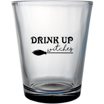 Halloween Drink Up Witches Custom Clear Shot Glasses- 1.75 Oz. Style 113150