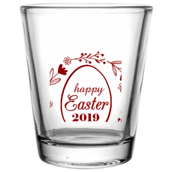 Easter 2019 Happy Custom Clear Shot Glasses- 1.75 Oz. Style 103937