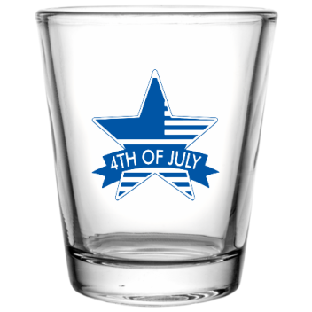 Fourth Of July Custom Clear Shot Glasses- 1.75 Oz. Style 107615