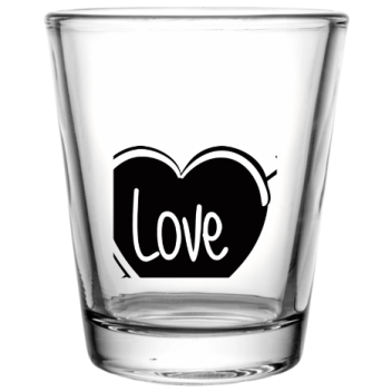 Happy Valentine Day Custom Clear Shot Glasses- 1.75 Oz. Style 100135