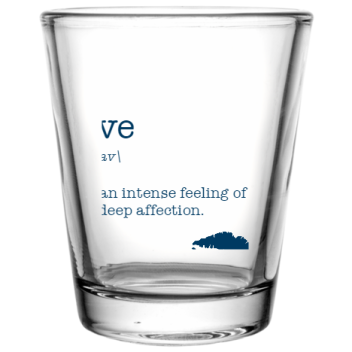 Happy Valentine\'s Day Love Lav 1 An Intense Feeling Of Deep Affection Custom Clear Shot Glasses- 1.75 Oz. Style 100700