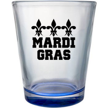 Mardi Gras Custom Clear Shot Glasses- 1.75 Oz. Style 130504