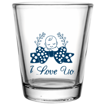 Mother Day Mom I Love You Custom Clear Shot Glasses- 1.75 Oz. Style 105388