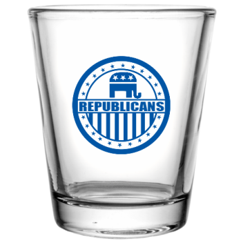Political Republicans Custom Clear Shot Glasses- 1.75 Oz. Style 109792