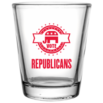 Political Republicans Vote Custom Clear Shot Glasses- 1.75 Oz. Style 109799