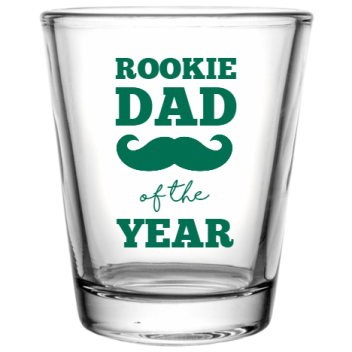 Happy Fathers Day Rookie Dad Year Of Custom Clear Shot Glasses- 1.75 Oz. Style 107557