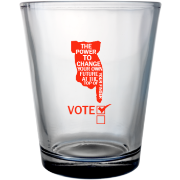 Political The Power To Change Your Own Future At Top Of Finger Vote Custom Clear Shot Glasses- 1.75 Oz. Style 111472
