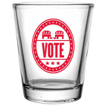 Political Vote Custom Clear Shot Glasses- 1.75 Oz. Style 109889