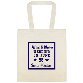Wedding Adam Maria On June Santa Monica Custom Everyday Cotton Tote Bags Style 115404