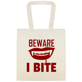 Halloween Beware I Bite Custom Everyday Cotton Tote Bags Style 143617