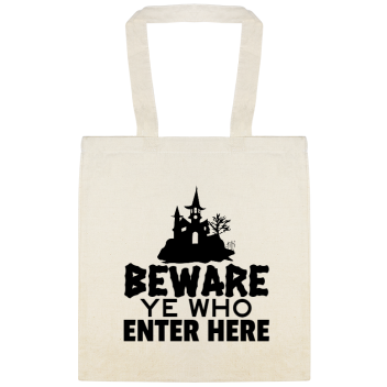 Halloween Beware Ye Who Enter Here Custom Everyday Cotton Tote Bags Style 143280