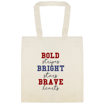 Holidays & Special Events Bold Bright Brave Stripes Stars Hearts Custom Everyday Cotton Tote Bags Style 151252