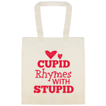 Valentines Day Cupid Rhymes With Stupid Custom Everyday Cotton Tote Bags Style 147021