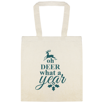 Oh Deer What A Year Custom Everyday Cotton Tote Bags Style 144986