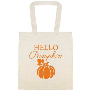 Autumn Fall Hello Pumpkin Custom Everyday Cotton Tote Bags Style 141700