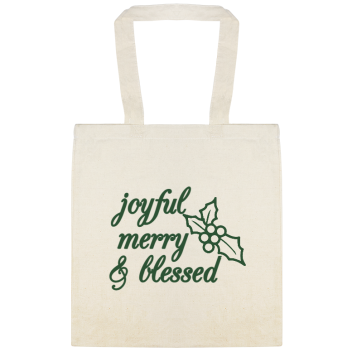 Holidays & Special Events Joyful Merry Blessed Custom Everyday Cotton Tote Bags Style 145921