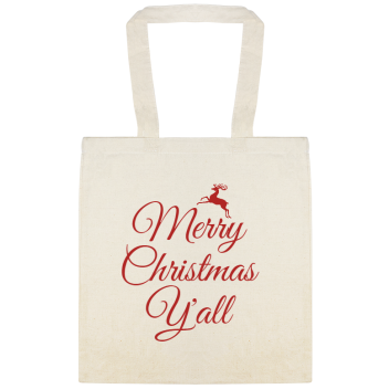 Merry Christmas Y\'all Yall Custom Everyday Cotton Tote Bags Style 144977