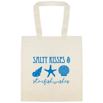 Seasonal Salty Kisses Starfish Wishes Custom Everyday Cotton Tote Bags Style 153999