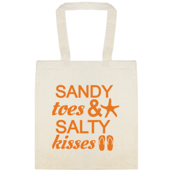 Weddings Sandy Toes Salty Kisses Custom Everyday Cotton Tote Bags Style 141413