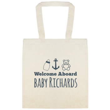 Baby Shower Welcome Aboard Richards Custom Everyday Cotton Tote Bags Style 115068