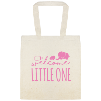 Baby Shower Welcome Little One Custom Everyday Cotton Tote Bags Style 115067