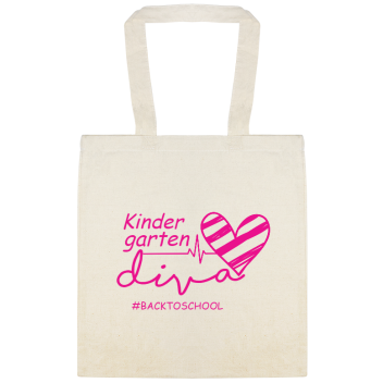 Back To School Backtoschool Kinder Garten Diva Custom Everyday Cotton Tote Bags Style 122351