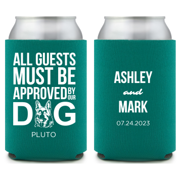 Custom German Shepherd All Guests Must Be Approved Pet Wedding Full Color Can Coolers