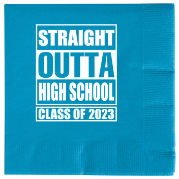 Custom Straight Outta High School Graduation Premium Napkins