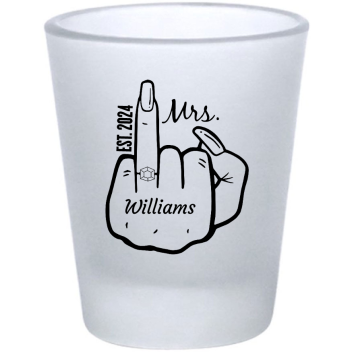 Customized Funny Engaged Finger Frosted Shot Glasses