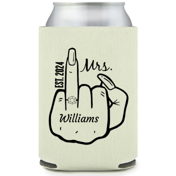 Customized Funny Engaged Finger Full Color Can Coolers