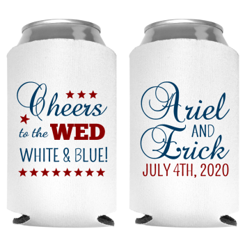 Fourth Of July Wedding Full Color Foam Collapsible Coolies Style 110218