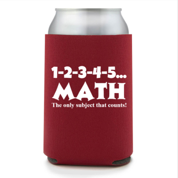 Full Color Foam Collapsible Can Coolers Back To School 1 2 3 4 5 Math The Only Subject That Counts Style 138714