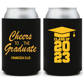 Cheers To The Graduate Full Color Foam Collapsible Coolies Style 158890