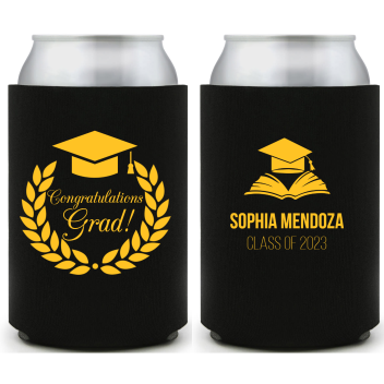 Congratulations Grad Full Color Foam Collapsible Coolies Style 158947