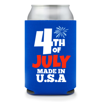 Full Color Foam Collapsible Can Coolers Fourth Of July 4 Th Of July Made In U S A Style 137286