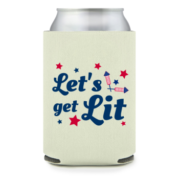 Full Color Foam Collapsible Can Coolers Fourth Of July Let S Lit Get Style 136956
