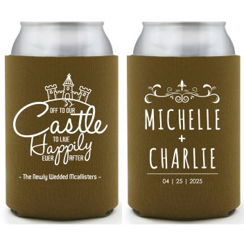 Off To Our Castle To Live Happily Ever After Full Color Foam Collapsible Coolies Style 159124
