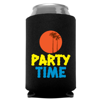 Full Color Foam Collapsible Can Coolers Summer Season Party Time Style 135330