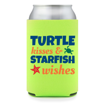 Full Color Foam Collapsible Can Coolers Summer Tutle Kisses & Starfish Wishes Style 139833