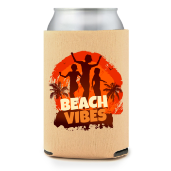 Full Color Foam Collapsible Can Coolers Summer Beach Vibes Style 138855