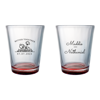 Personalized Better Together Floral Wedding Clear Shot Glasses