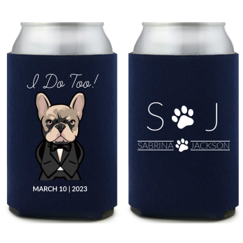 Personalized Bodyguard Pug Pet Wedding Full Color Can Coolers