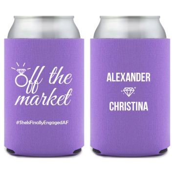 Personalized Off The Market Engagement Full Color Can Coolers