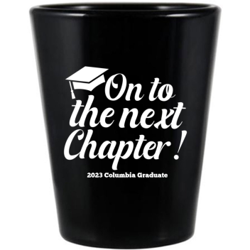 Personalized Onto The Next Chapter Graduation Black Shot Glasses
