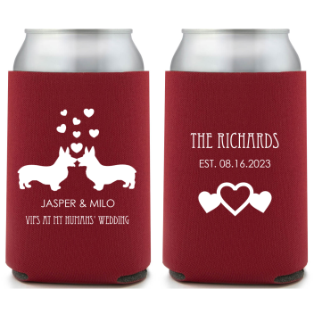 Personalized Phrase Corgi Lover Pet Wedding Full Color Can Coolers