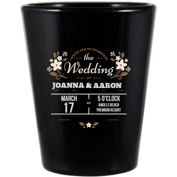 Personalized Wedding Invitation Details Black Shot Glasses