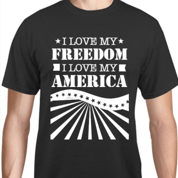 Independence Day Love My Freedom America Unisex Basic Tee T-shirts Style 119399