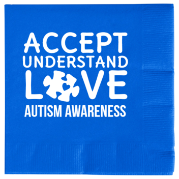 Autism Awareness Accept Understand L Ve 2ply Economy Beverage Napkins Style 133257