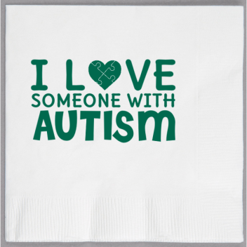 Autism Awareness L Ve Someone With 2ply Economy Beverage Napkins Style 133263