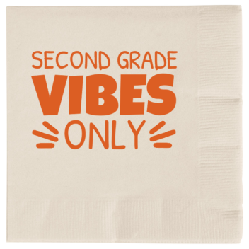 Back To School Second Grade Vibes Only 2ply Economy Beverage Napkins Style 139779